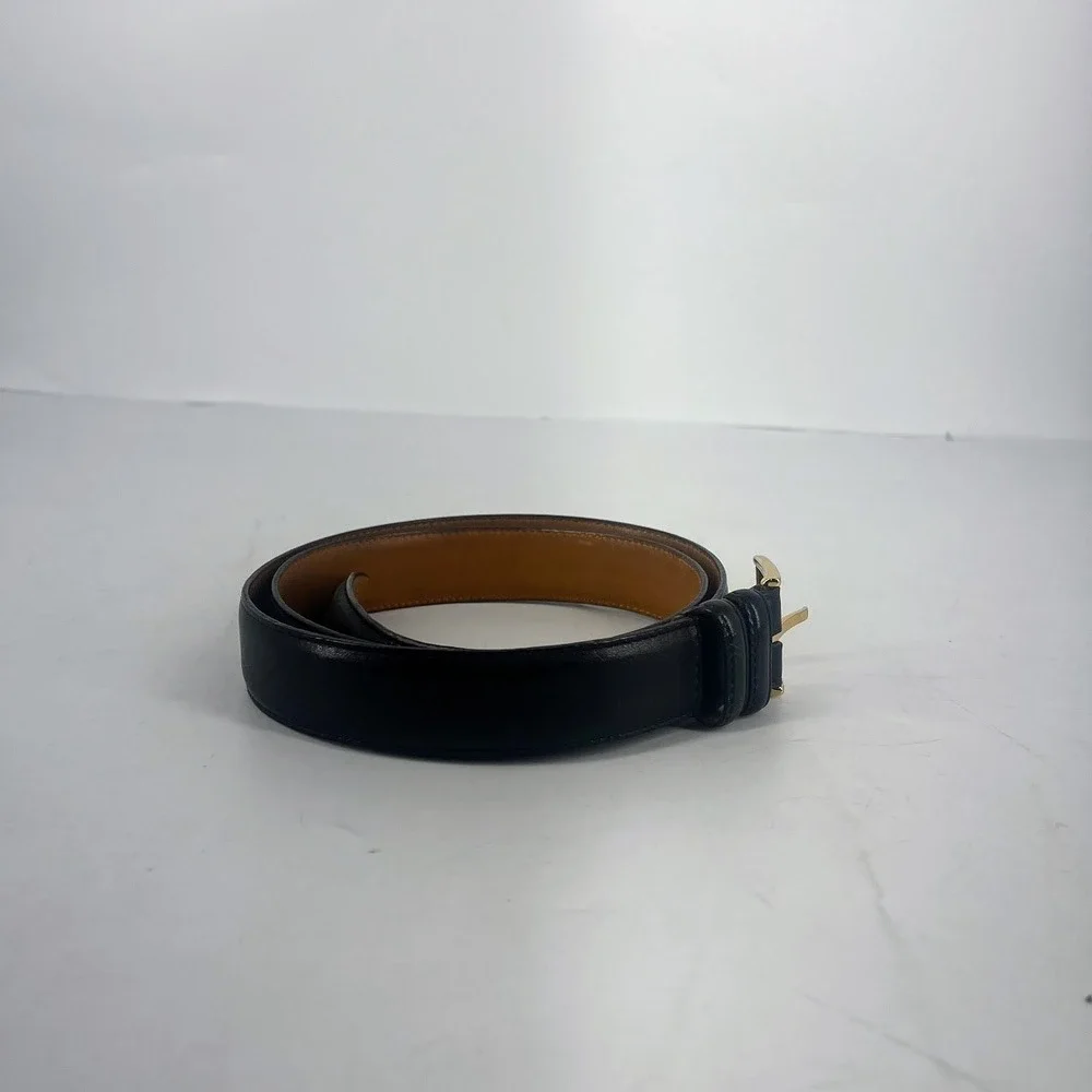 Gant Mens Black Glove Tanned Cowhide Leather Belt Gold Buckle Size 42 1515086‎